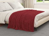 Throw Blankets 6 pcs Bordeaux Red 150 x 130 cm Fleece 42016969