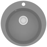 Granite Kitchen Sink Single Basin Round Grey 142957