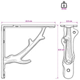 Wall Shelf Brackets 12 pcs Antique White 21.5 x 21.5 x 3.5 cm 42038858
