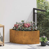 Corner Planter Rusty 60 x 60 x 35 cm Weathering steel 883646