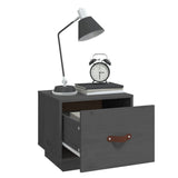 Bedside Cabinets 2 pcs Grey 40x34x35 cm Solid Wood Pine 818290