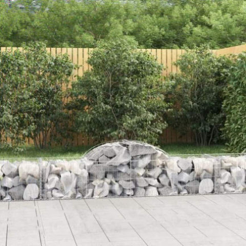 Arched Gabion Baskets 14 pcs 200x50x40/60 cm Galvanised Iron 3146269