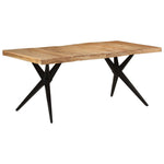 Dining Table Black 180x90x77 cm Solid Wood Acacia 351642