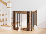 Dog Gate with Stands 2 pcs Old Wood 60 x 80 cm Engineered Wood 892095