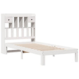Bookcase Bed without Mattress White 75x190cm Solid Wood Pine 3322586