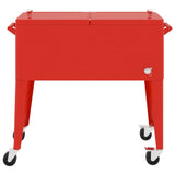 Cooler Cart with Wheels Red 92x43x89 cm 93743