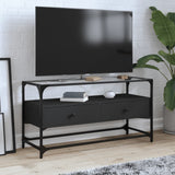 TV Cabinet with Glass Top Black 98x35x51 cm Engineered Wood 846064