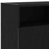 TV Cabinet with LED Lights Black Oak 120x30x50 cm Engineered Wood 862035