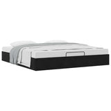Ottoman Bed Frame No Mattress Black Super King Velvet 3311005