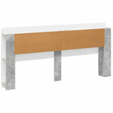 Headboard Cabinet with Storage Concrete Grey Engineered Wood 8001303