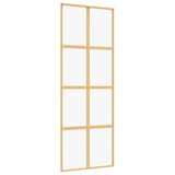Sliding Door Gold 76x205 cm Clear ESG Glass and Aluminium 155184