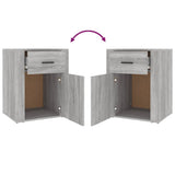 ZNTS Bedside Cabinet Grey Sonoma 50x36x60 cm Engineered Wood 816726