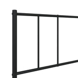 Metal Bed Frame without Mattress with Headboard Black 100x200cm 352475