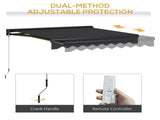 3 x 2.5m Electric Awning with LED Light, Aluminium Frame Retractable Awning Sun Canopies for Patio T3398P317657