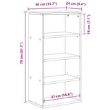 ZNTS Side Cabinet ODDA White 40x24x79 cm Solid Wood Pine 4103602