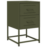 Bedside Cabinets 2 pcs Olive Green 36x39x60.5 cm Steel 846467