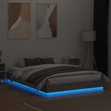 Bed Frame with LED without Mattress Concrete Grey 160x200 cm 3209782