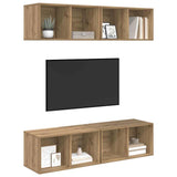TV Cabinet Set Wall-mounted 4 pcs Artisan Oak 37 x 37 x 72 cm 3393533