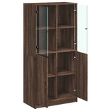 Highboard with Doors Brown Oak 68x37x142 cm Engineered Wood 3295870