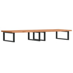 Basin Shelf Wall Mounted Steel and Solid Wood Beech 3302457