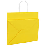 Paper Bags 250 pcs with Handles Yellow 32x22x28 cm 4101792