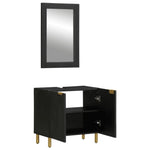 ZNTS 2 Piece Bathroom Furniture Set Black Engineered Wood 3309994