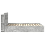 Bed Frame with Storage Concrete Grey 160 x 200 cm 3433886