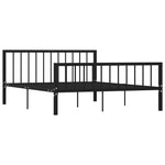 ZNTS 284572 Bed Frame without Mattress Black Metal 160x200 cm