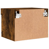 Bedside Cabinets with LED Lights Wall-mounted 2 pcs Smoked Oak 837122
