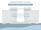 Under Sink Bathroom Storage Cabinet 2 Layers Vanity Unit Wooden - White T3398P344393