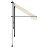 Retractable Awning Cream 350x150 cm Fabric and Steel 368748