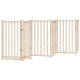 Dog Gate with Door Foldable 9 Panels 450 cm Poplar Wood 3155700