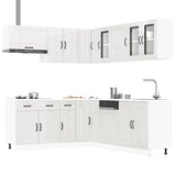 11 Piece Kitchen Cabinet Set "Kalmar" Gloss White Engineered Wood 3314913