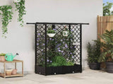 Raised Bed with Trellis and Roof Black 124 x 40 x 123 cm PP 42032545