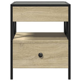 Coffee Table with Infinity LED Sonoma Oak 40x40x51 cm 847718