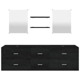 ZNTS 5 Piece Bathroom Furniture Set Black Engineered Wood 242563