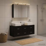 Bathroom Furniture Set 4 pcs Black Oak 3406776