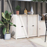 Outdoor Kitchen Doors MEPPEL 2 pcs White 50x9x82 cm Solid Wood Pine 832360