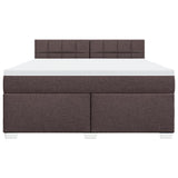 Box Spring Bed with Mattress Dark Brown 180x200 cm Fabric 3285970