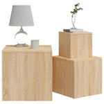 ZNTS Side Tables 3 pcs Sonoma Oak Engineered Wood 808588