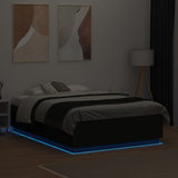 Bed Frame with LED without Mattress Black 120x190 cm Small Double 3209654