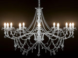 Adjustable Chandelier with Beads E14 Metal and Acrylic Chrome 42053792