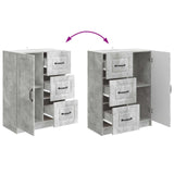 Sideboard Concrete Grey 66 x 34.5 x 87 cm Engineered Wood 895778
