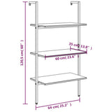 3-Tier Leaning Shelf Black 64x35x120.5 cm 336381