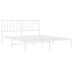 Metal Bed Frame without Mattress with Headboard White 160x200cm 374489