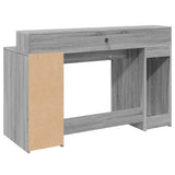 Desk with LED Lights Grey Sonoma 140x55x91 cm Engineered Wood 3309425