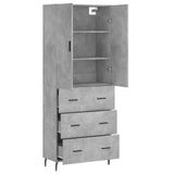 Highboard Concrete Grey 69.5x34x180 cm Engineered Wood 3195863