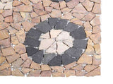 Mosaic Tiles Flower Pattern Multicolour 120 x 120 cm Marble 42033519
