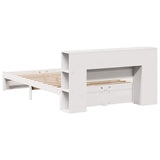 Bookcase Bed without Mattress White 160x200cm Solid Wood Pine 3322364