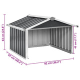 Garden Robot Lawnmower Shed 92x97x63 cm Galvanised Steel Anthracite 150909